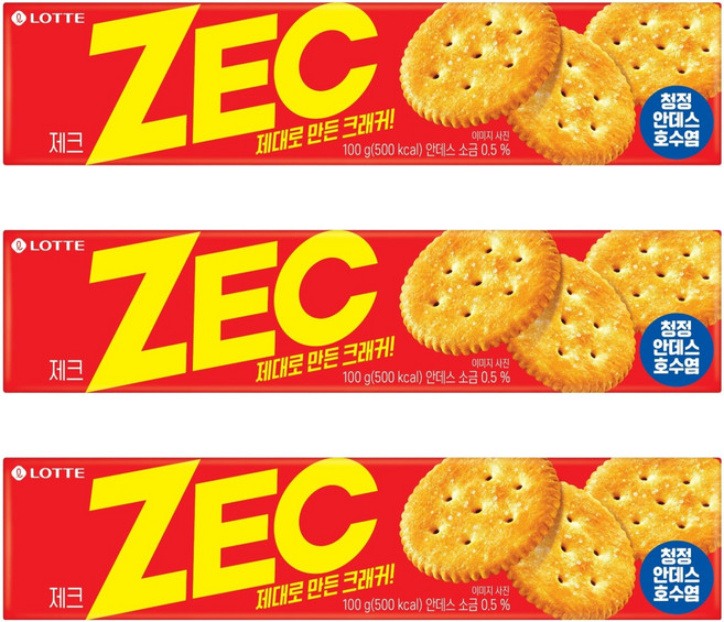 롯데웰푸드 제크 오리지널, 100g, 3개