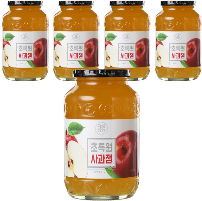 초록원 사과잼, 1kg, 5개