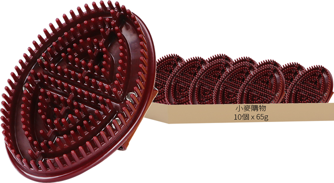 小麥購物 刮痧按摩刷 14 x 9cm 65g, 棕色, 10個