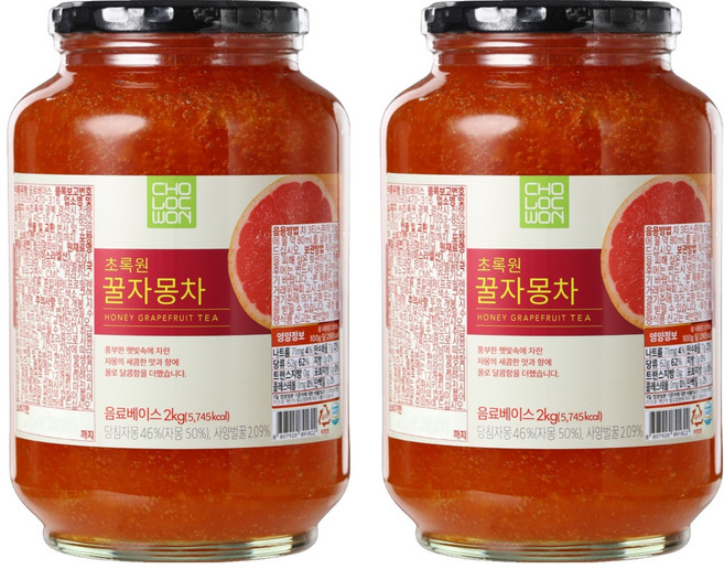 초록원 꿀자몽차, 2kg, 1개입, 2개
