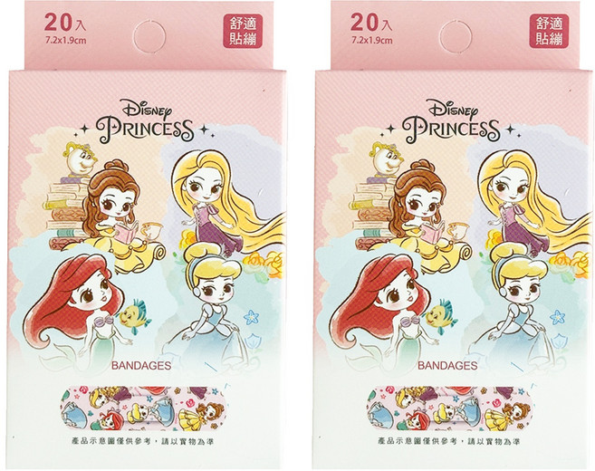 ONEDER 旺達棉品 迪士尼公主系列 貼繃 PROK01, 20個, 2盒