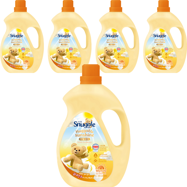 스너글 섬유유연제 햇빛건조향 허거블 선샤인 본품, 4L, 5개