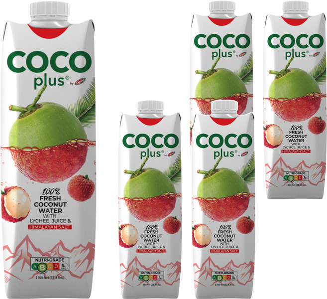 Sagiko Cocoplus 椰子水 鹹荔枝味, 1L, 5瓶