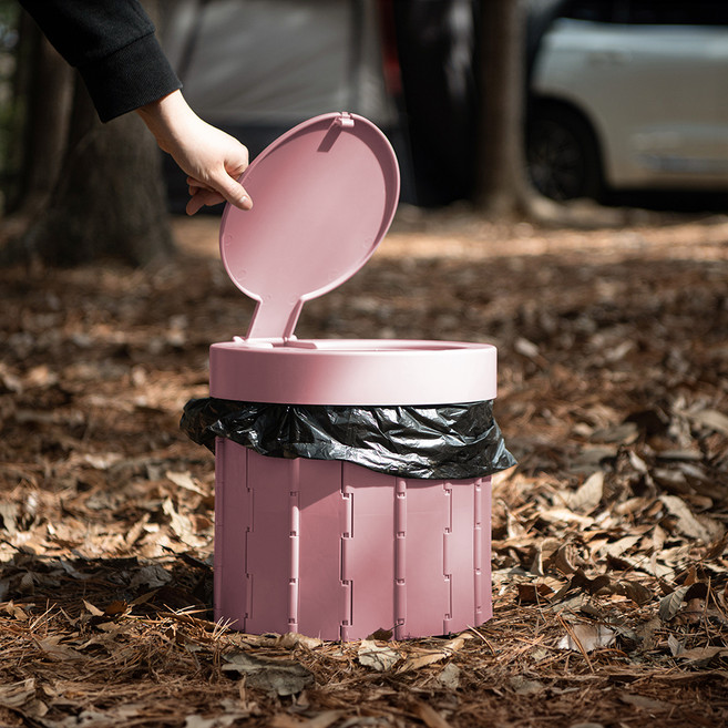 아이두젠 휴대용 ABS 커버 토일렛박스, 핑크, 1개