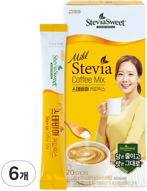 펄세스 스테비아 마일드 커피믹스, 9.6g, 20개입, 6개