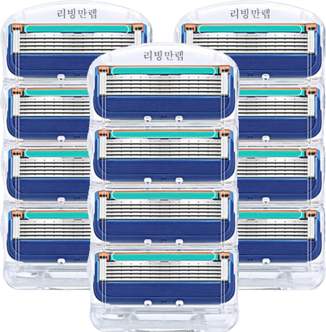 리빙만렙 퓨전 매뉴얼 호환용 면도날, 4개입, 3개