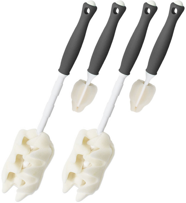 하이비 프리미엄 일자형 젖병솔 세트, 2세트, 그레이