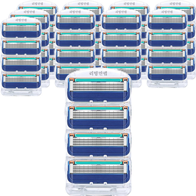 리빙만렙 퓨전 매뉴얼 호환용 면도날, 4개입, 10개