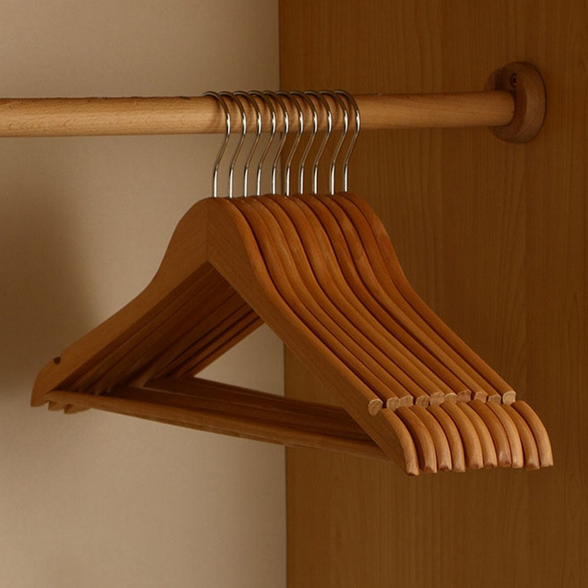 마샤투 논슬립 행거 원목 옷걸이, 라이트, 10개