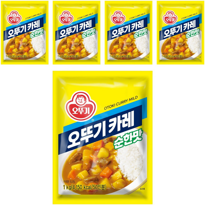 오뚜기 카레 순한맛, 1kg, 5개