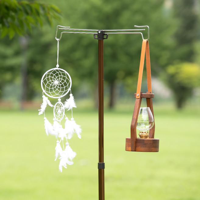 아이두젠 캠핑 4단 스탠드 알루미늄 랜턴걸이 거치대, 브라운, 1개