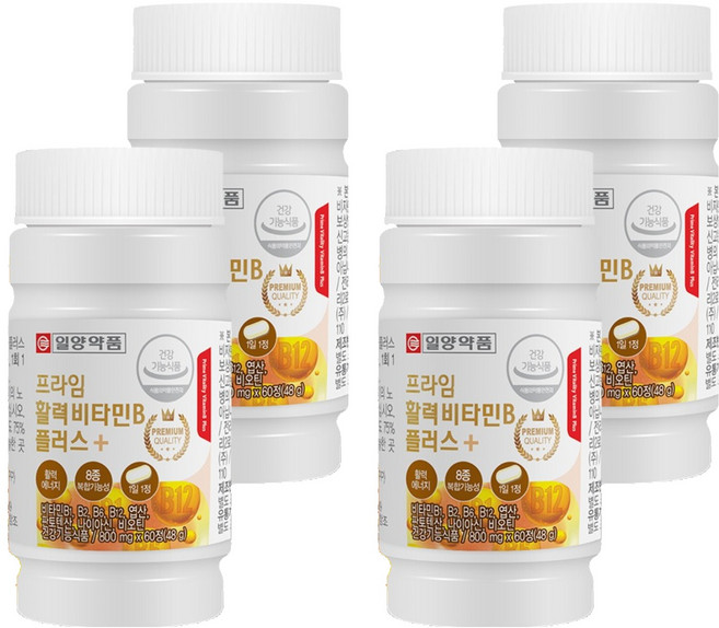 일양약품 프라임 활력 비타민B 플러스 48g, 60정, 4개