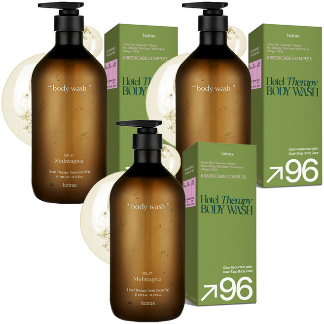 헤트라스 호텔 테라피 저자극 퍼퓸 대용량 바디워시 무화과, 1.013L, 3개