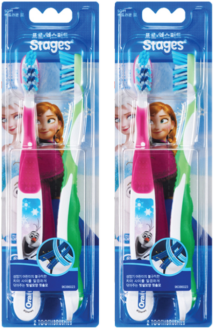 오랄비 스테이지스 4단계 겨울왕국 어린이 칫솔, 랜덤 발송, 2개입, 2개