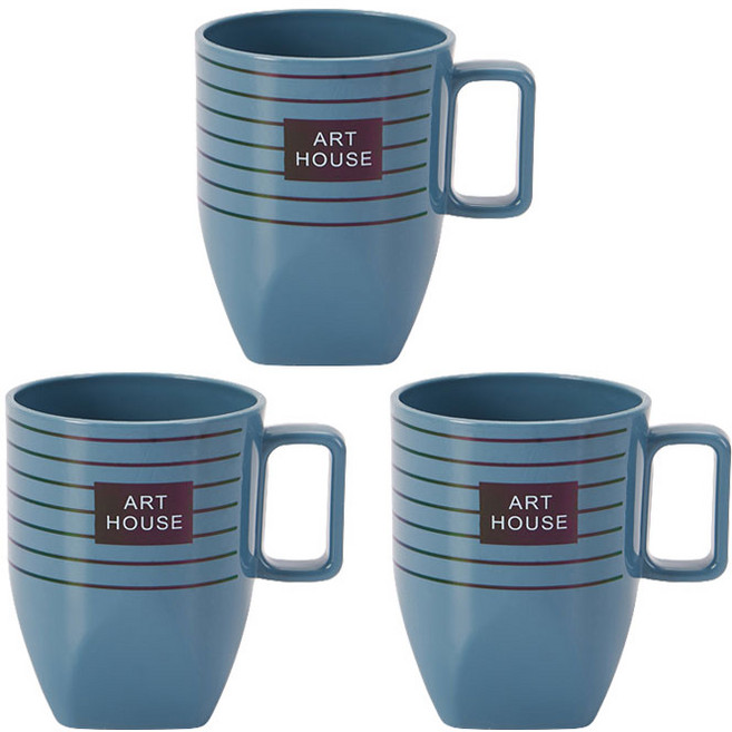 더자카 라인 하우스 양치컵, 블루, 3개