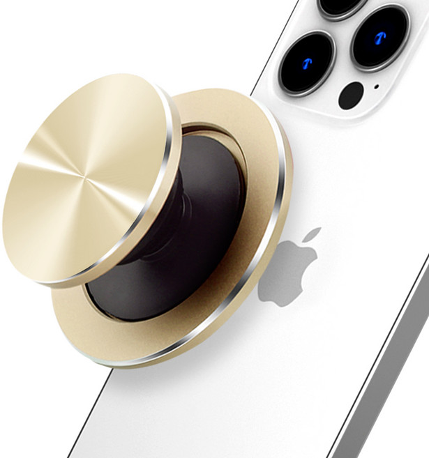 엑씨 전기종 탈부착 메탈 맥세이프 호환 디스크 거치대 스마트 톡, 골드, 1개