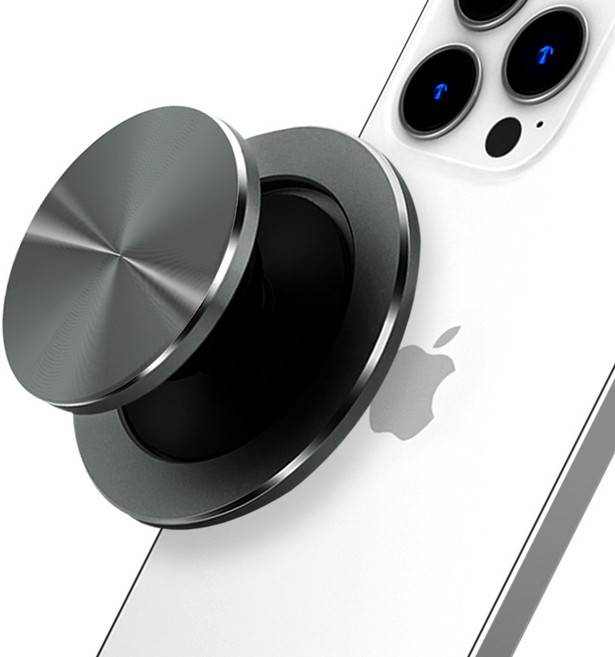 엑씨 전기종 탈부착 메탈 맥세이프 호환 디스크 거치대 스마트 톡, 진그레이, 1개