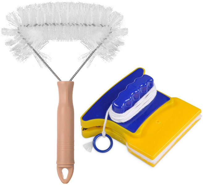 모나코올리브 방충망 청소솔 + 마그네틱 양면 창문청소기 세트, 1세트