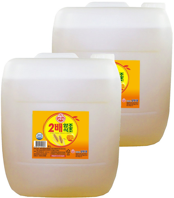 오뚜기 2배 양조식초, 18L, 2개