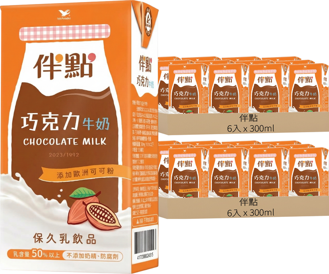 伴點 巧克力牛奶, 300ml, 12入