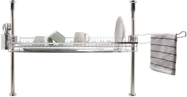 아이넥스 국산 뮤즈 더블 원터치 기둥 싱크 선반 800U, 1단, 혼합색상, 1개