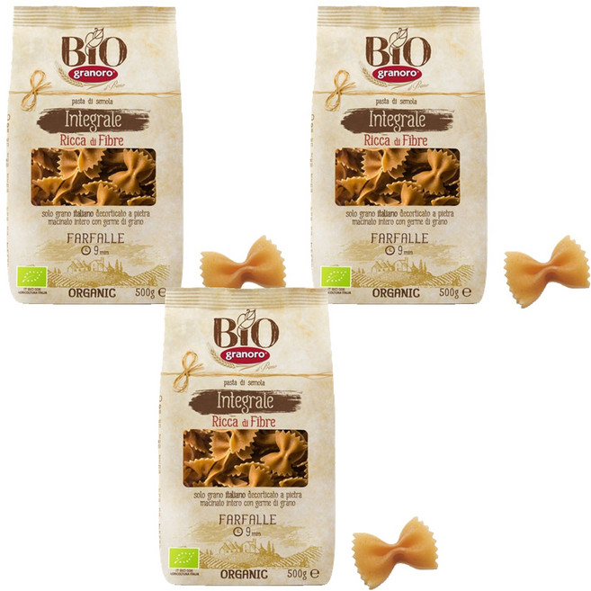 그라노로 유기농 통밀 파르팔레, 500g, 3개