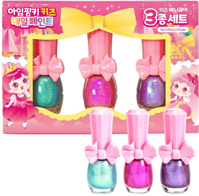 아임핑키 핑키페인트 유아매니큐어 3종, 1개, A세트