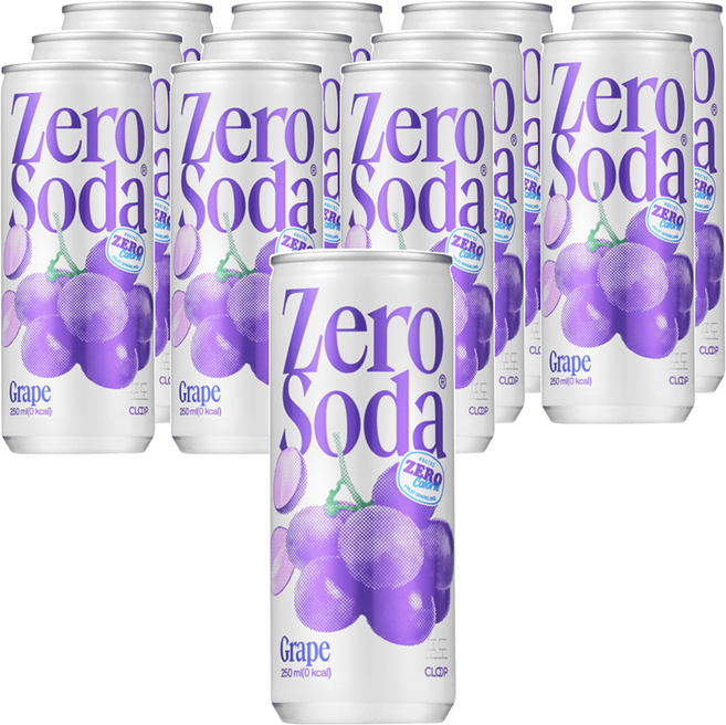 Cloop 零卡葡萄蘇打, 250ml, 12個