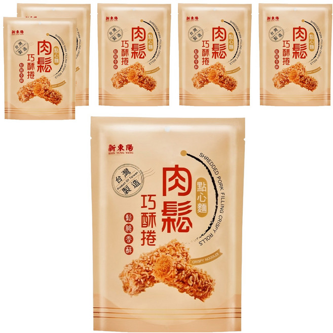 新東陽 肉鬆巧酥捲 點心麵, 130g, 6袋