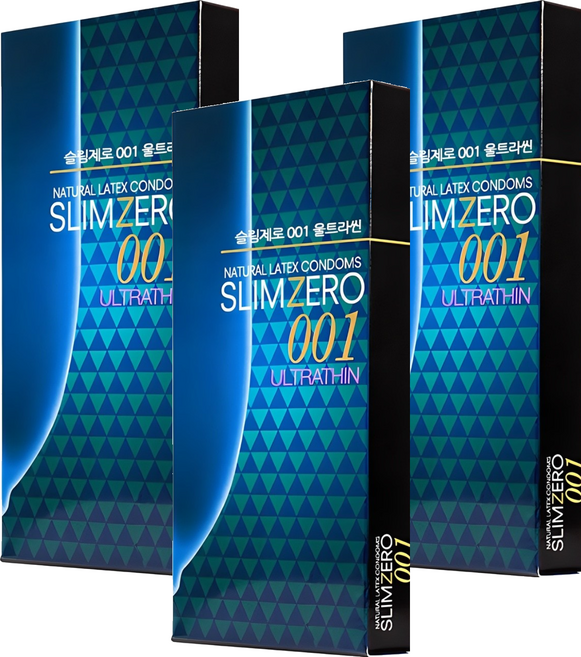 슬림제로 001 울트라씬 일반형 콘돔, 8개입, 3개