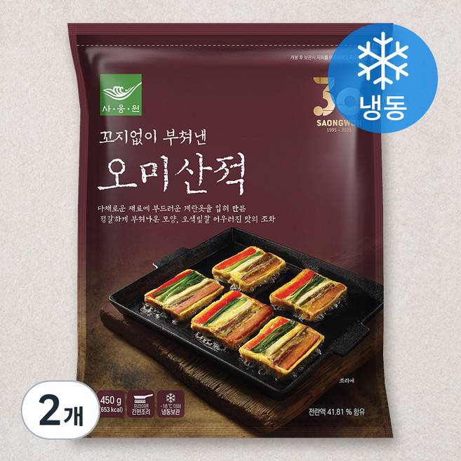 사옹원 부침명장 꼬지없이 부쳐낸 오미산적 (냉동), 450g, 2개