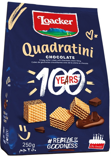 로아커 웨하스 콰드라티니 초콜릿, 1개, 250g