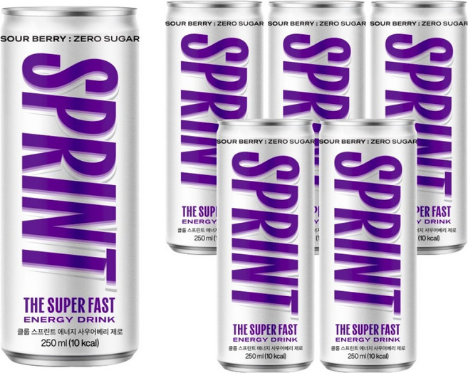 클룹 스프린트 에너지드링크 사우어베리 제로, 6개, 250ml