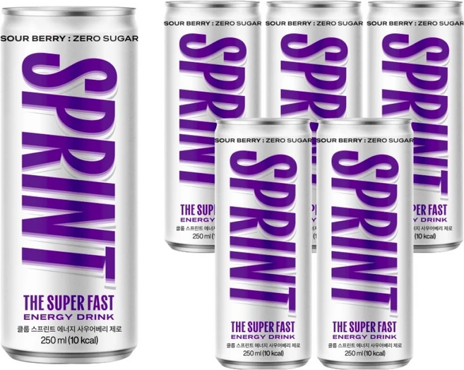 클룹 스프린트 에너지드링크 사우어베리 제로, 6개, 250ml - 쿠팡