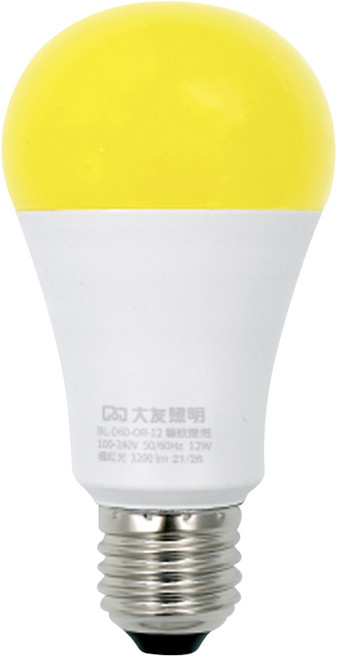 INNOTEK 大友照明 驅蚊燈泡 BL-D60-OR-12, 橘紅光, 1個
