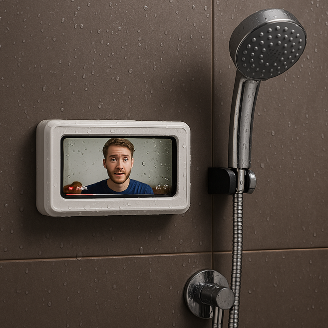 베러웰즈 터치패드 360 방수 욕실 핸드폰 거치대, 화이트, 1개