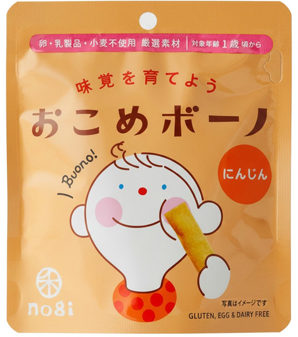 nogi 禾 布諾小手寶寶嬰兒米餅 米棒 1歲以上, 紅蘿蔔, 30g, 1包