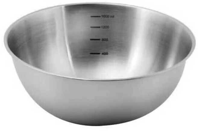 PEARL LIFE 珍珠金屬 不鏽鋼刻度碗 21cm, 銀色, 1個