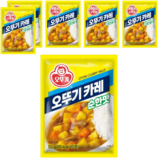 오뚜기 카레 순한맛, 100g, 6개