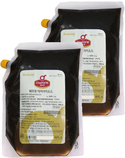 쉐프원 데리야끼 소스, 2kg, 2개