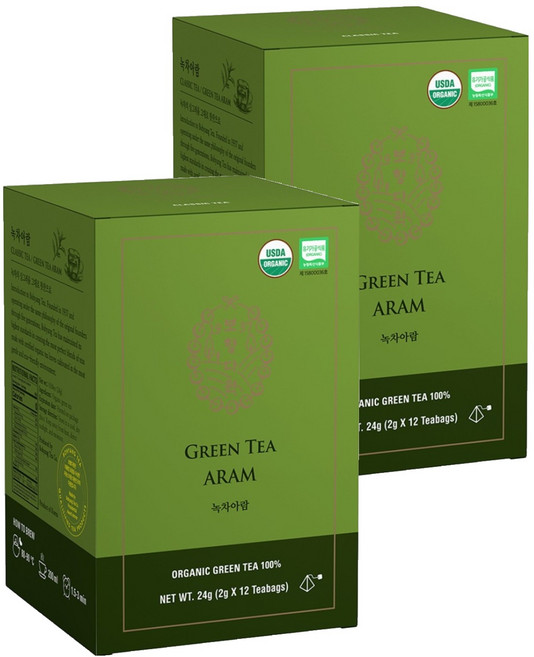 Bohyang Tea 綠茶三角茶包, 2g, 12包, 2盒