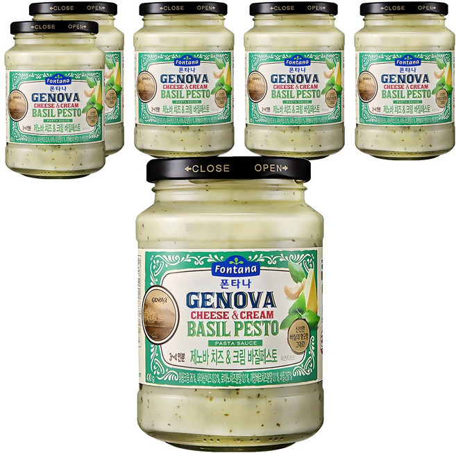 폰타나 제노바 치즈&크림 바질페스토 파스타소스, 430g, 6개
