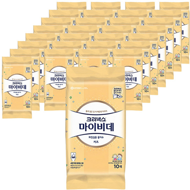 마이비데 키즈 화장실용 물티슈 리필형, 10매, 30개