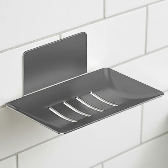 셀리빙 무타공 비누 받침대, 그레이, 1개