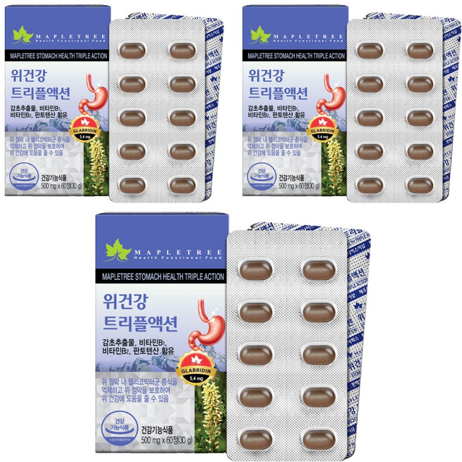 메이플트리 위건강 트리플액션 영양제, 60정, 3개