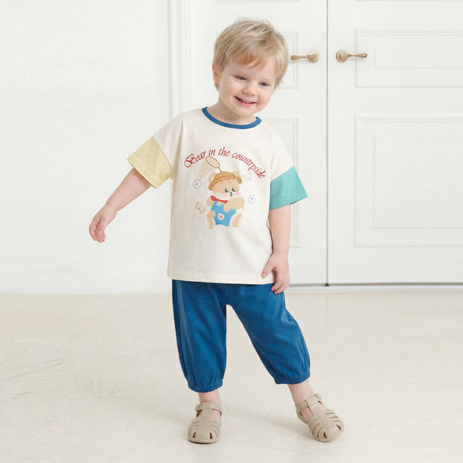 몰리멜리 컨츄리베어 배색 상하복 세트