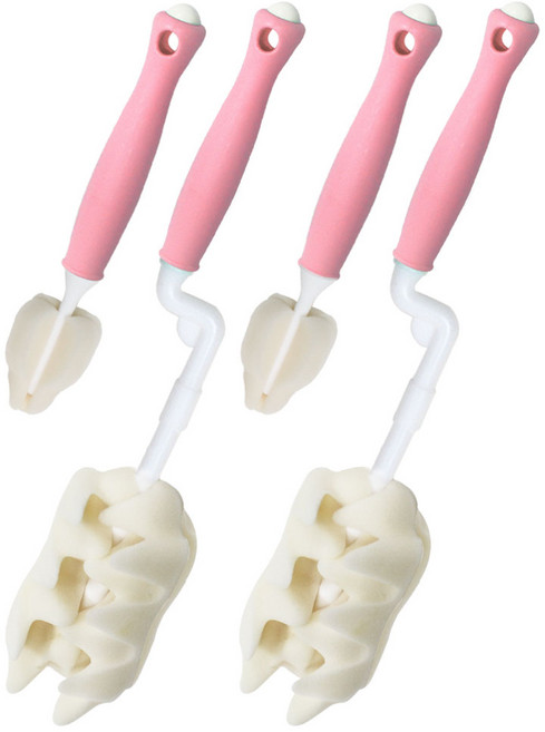 하이비 프리미엄 회전형 젖병솔 세트, 2세트, 핑크