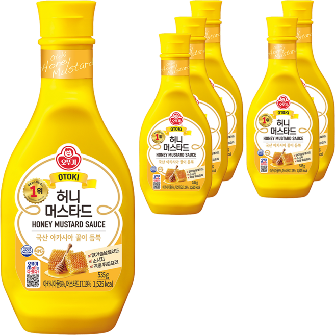 오뚜기 허니머스타드 소스, 535g, 6개