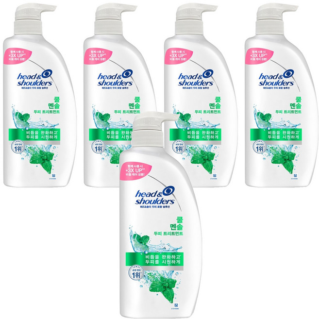 head&shoulders 海倫仙度絲 全效解決方案 酷涼薄荷頭皮護理, 5個, 850ml