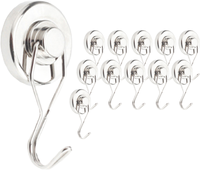 디오셀 180도 회전식 자석고리 16mm, 실버, 12개